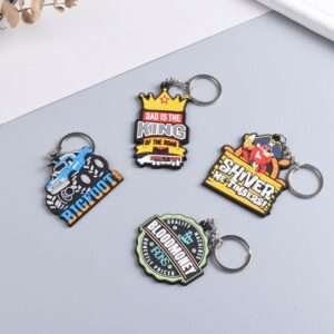 custom die cut rubber keychains