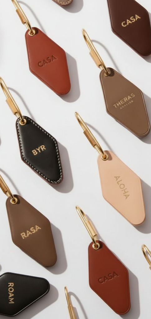 mens leather keychain