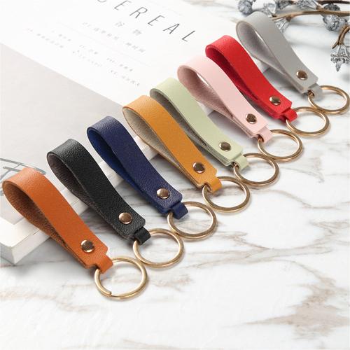 leather keychain black