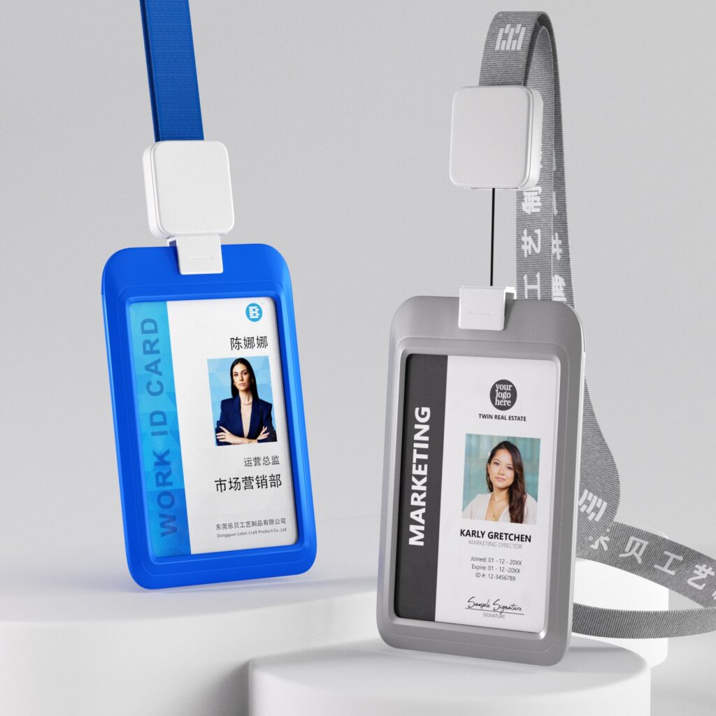 id badge holder and lanyard