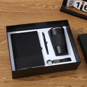 custom corporate gift with your logo – premium notebooks, pens & leather keychains