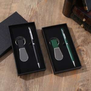 custom business gift for startups – budget friendly logo kits with pens & keychains